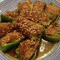 kaolyna's cooksnap of when they made 話題入りのつくねを使ったピーマンの肉詰め.