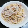 Haaaaruuuu's cooksnap of when they made スモークチキンときのこのクリームパスタ♪.