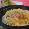 よっしゃん's cooksnap of when they made ホクホクにんにくと黒胡椒のクリームパスタ.