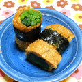 シャンプーハット's cooksnap of when they made お弁当のおかず　ほうれん草の稲荷巻き.