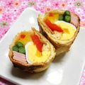シャンプーハット's cooksnap of when they made 油揚げの*花畑ロール*.
