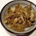 やよもも's cooksnap of when they made 牛蒡、玉ねぎ、豚バラの卵とじ.