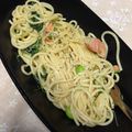 べる5's cooksnap of when they made 塩麹サーモンと枝豆の和風パスタ♡.