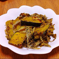 Pupinon's cooksnap of when they made かぼちゃ、ごぼう、アーモンド美肌炒め.