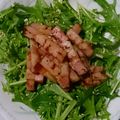 いきゅ～'s cooksnap of when they made 生が美味しい♪水菜とベーコンの和風サラダ.