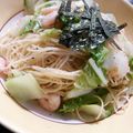 ちーずｻﾝ's cooksnap of when they made 海老と白菜のお醤油パスタ.