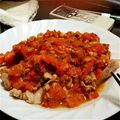 ymmyp's cooksnap of when they made ご飯が進む♪豚バラの香味トマトソースがけ.