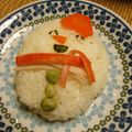 時花菜's cooksnap of when they made キャラおにぎり☃雪だるま.