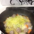 海老ねこ's cooksnap of when they made ❀ 豚団子と野菜の蒸し煮 ❀.