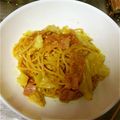 ma___111's cooksnap of when they made 酒粕カレークリームとキャベツのパスタ.