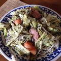 YUKIKI☆'s cooksnap of when they made キャベツとウインナーの黒ゴマパスタ.