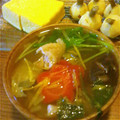 つむつむさん☆'s cooksnap of when they made うちのお雑煮♪鶏だしと水菜が決めて.