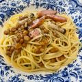 エル♀'s cooksnap of when they made 納豆とカリカリベーコンのスパゲティパスタ.