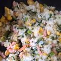 めぐこたん's cooksnap of when they made 小松菜と魚肉ソーセージの簡単チャーハン.