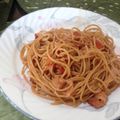 ララ945's cooksnap of when they made シンプルなトマトとベーコンのパスタ.