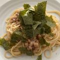 うめきち０２１１'s cooksnap of when they made 簡単ランチ☆めんつゆバターで納豆パスタ！.