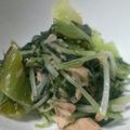 ニコニコ1013's cooksnap of when they made 水菜とチンゲン菜の炒め物.
