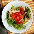 りゅう・ゆうママ's cooksnap of when they made わさび菜とエリンギトマトのあっさりサラダ.