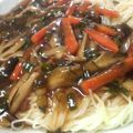 CoffeeCoco's cooksnap of when they made 焼きそうめんのきのこ薬味あんかけ.