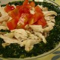ばもねぇさん's cooksnap of when they made レンジ蒸し鶏✿モロヘイヤあん.