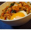 MarsaM's cooksnap of when they made 胡麻油の力！豚キムチ丼.