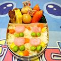 マッハママ's cooksnap of when they made 簡単！たくあんﾁｭｰﾘｯﾌﾟ✿キャラ弁.