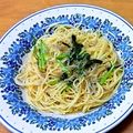 ぽんゆかこ's cooksnap of when they made カブの葉とチリメンジャコの和風パスタ.