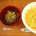 BOBUWO's cooksnap of when they made 残り物のカレーでつけパスタ.