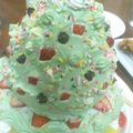 七味ちゃん！'s cooksnap of when they made 高さ15cm！青汁クリスマスツリーケーキ.