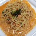 koemama's cooksnap of when they made 高野豆腐が蟹に変身？！トマトソースパスタ.