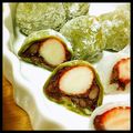 鹵なっぴ's cooksnap of when they made 抹茶の苺大福☺☻.