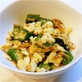 くめたろう57's cooksnap of when they made おくらと豆腐の海老塩炒め.