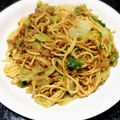 たまぺこ's cooksnap of when they made 肉味噌とレタスのパスタ.