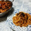 べりーらぶ's cooksnap of when they made 茄子のミートソーススパゲティ.