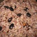 夢咲くママ's cooksnap of when they made 綺麗な紫色♪発芽玄米入り黒豆ご飯.
