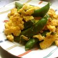 oyukidesu's cooksnap of when they made ＊スナップエンドウと卵の炒め物＊.