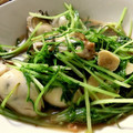 トクライ's cooksnap of when they made 牡蠣と水菜のニンニク炒め.