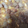 よひりこき's cooksnap of when they made こってり。大根と蒟蒻のみそ煮(どて煮風).