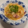 莉紅花's cooksnap of when they made キムチとベーコンの生クリームパスタ.
