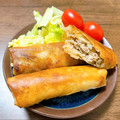 限界OL料理's cooksnap of when they made 豚こまとごぼうのからしマヨ春巻き.