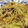 かなぴょー's cooksnap of when they made キャベツとベーコンの塩昆布パスタ.