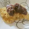 チョコチョコかえる's cooksnap of when they made レンジですぐ！きなこ餅　あんこ添え.