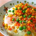･firststar's cooksnap of when they made 簡単ご飯♪目玉焼き＆ミックスベジタブル丼.