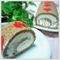 ろんろんびより's cooksnap of when they made ♪ロールケーキの中はレアチーズケーキ！♪.