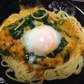アンディーナ's cooksnap of when they made 簡単エビとホウレン草のトマクリームパスタ.
