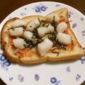 よちりん's cooksnap of when they made 餠チーズピザトースト☆海苔のっけ.