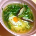 もくりこ's cooksnap of when they made ＊朝食に＊水菜と半熟卵のお汁＊.