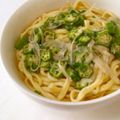 hirahirann's cooksnap of when they made オクラとみょうがの柚子胡椒パスタ.