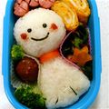 soutanman's cooksnap of when they made キャラ弁 てるてる坊主弁当.