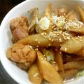 こにぃ＊'s cooksnap of when they made ごぼうと鶏もも肉のゴマ油香る♪煮物.